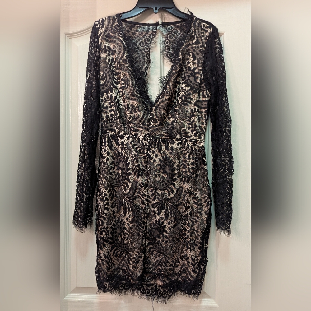 Elegant Black Lace Cocktail Dress